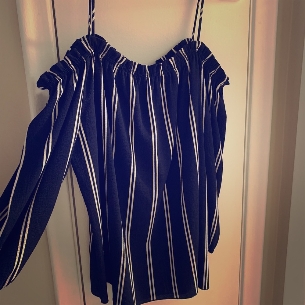 Off the shoulder chiffon top